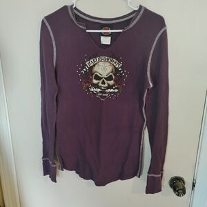 Harley-Davidson Dark Purple Skull Long Sleeve